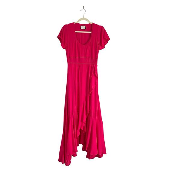 Tuckernuck Francesca Ruffle Maxi Dress Feminine Modest chic fuchsia Pink Size XS - Picture 2 of 11